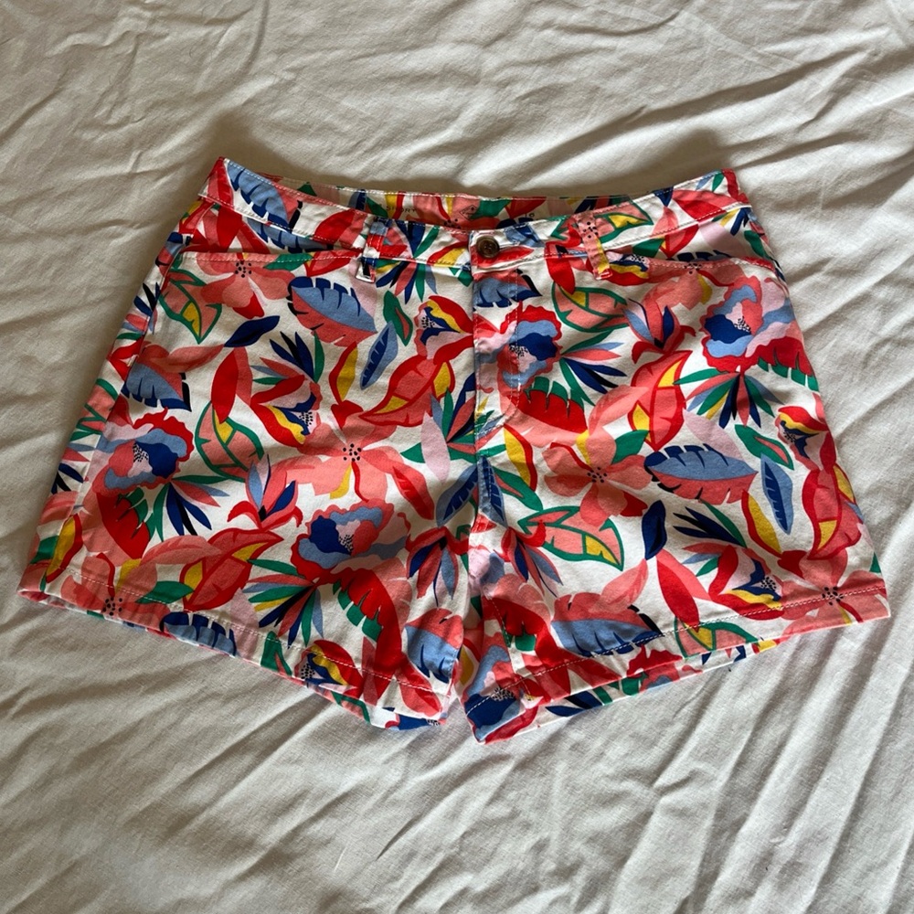 St. John's Bay Pink Tropical Floral High-Waist Shorts
